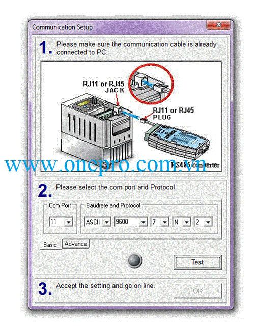 Phần mềm kết nối biến tần Delta