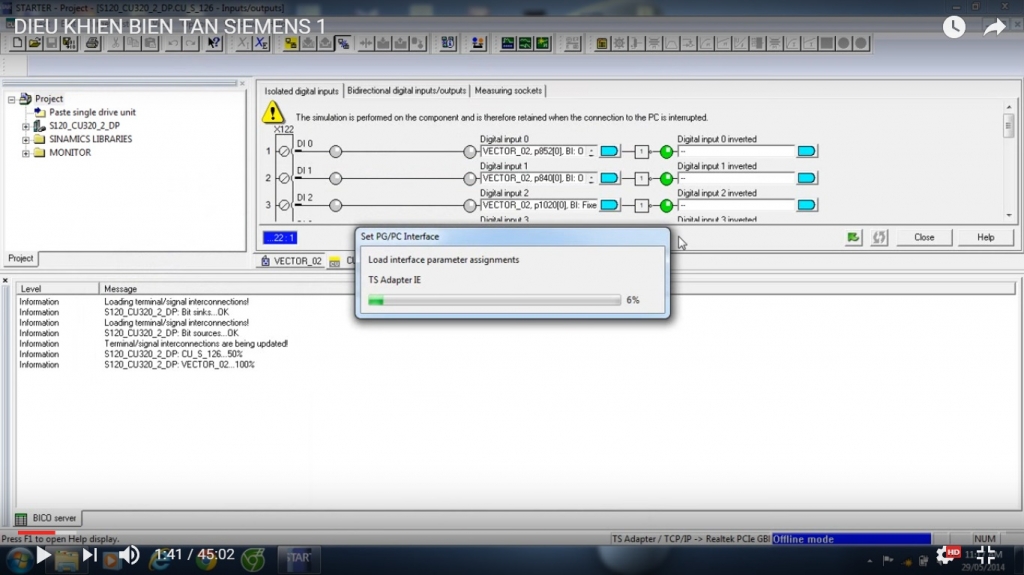 Phần mềm Starter Kết nối biến tần Siemens